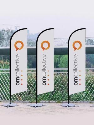 Fiberglass Poles Stainless Steel Base Flying Banner Teardrop/feather/square Beach Flag With Water Bag Cross Base Spike B