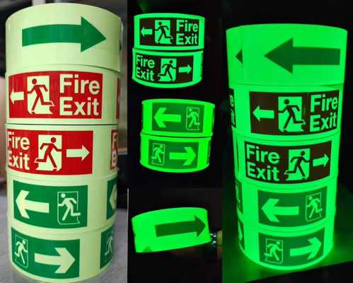 IMO Signs Photoluminescent Vinyl Sticker for Marine Glow in the dark sticker for Escape Indiction