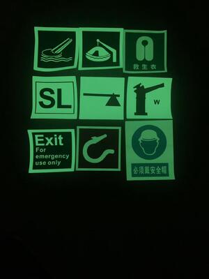 Self Luminous sticker for IMO signs Photo Luminescent Vinyl glow in the dark for Identifying Signs